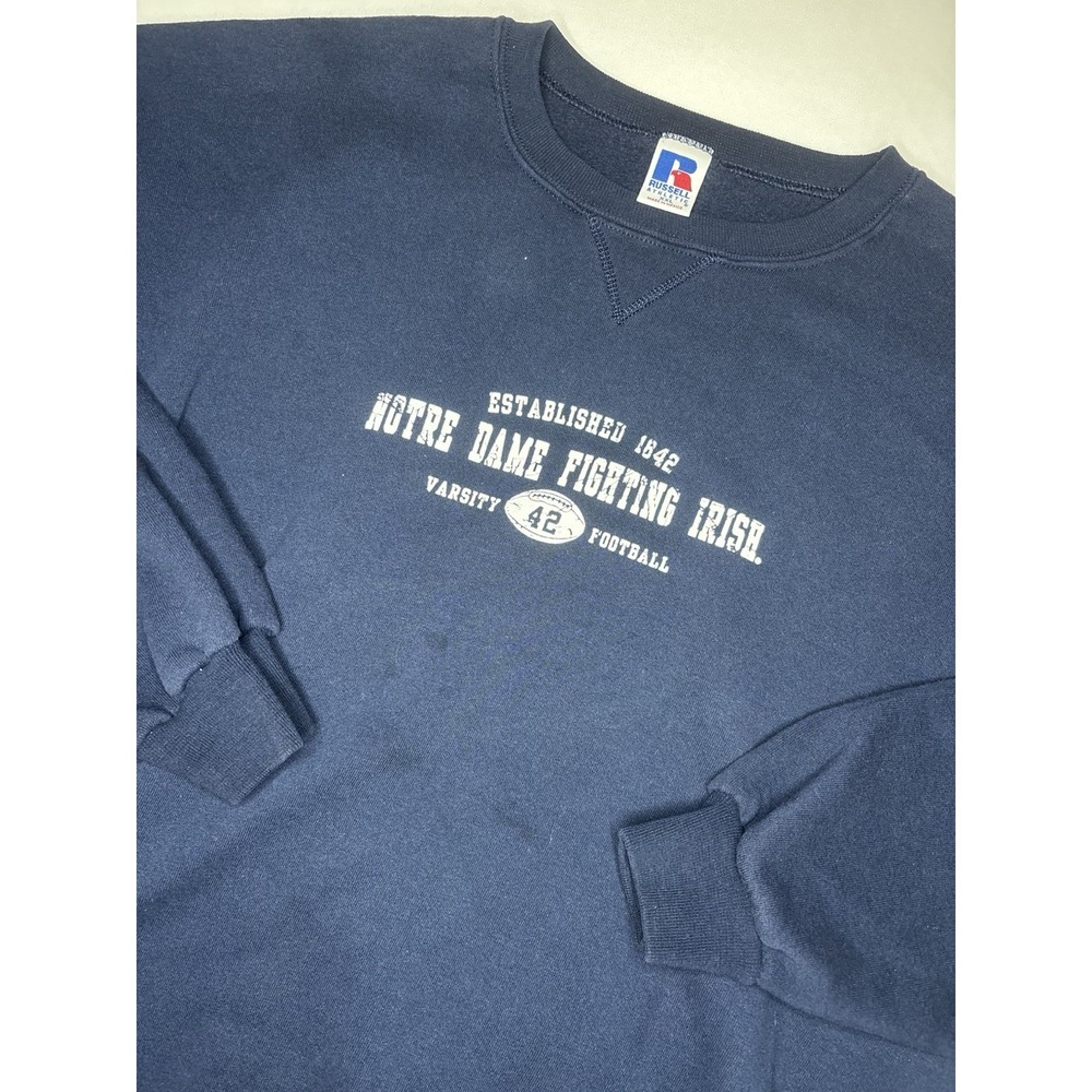 Vintage Russell Athletic Notre Dame Fighting Irish Sweatshirt Men's 2XL Blue